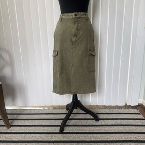 GAP Factory Olive Utility Midi Skirt
